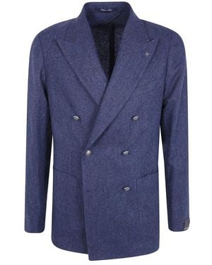 Tagliatore Jassen ,Blauw ,Leer Montecarlo Double-Breasted Jacket