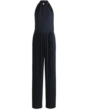 BOSS Schimmernder Ärmelloser Jumpsuit Mit Gürtel - Blau