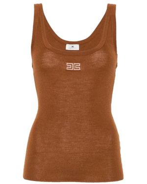 Elisabetta Franchi Sleeveless Tops - Brown