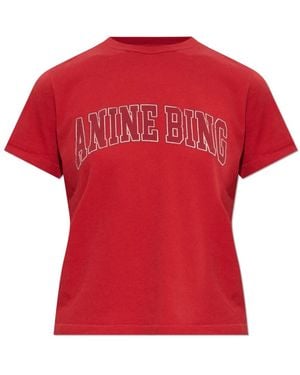 Anine Bing T-Shirts - Rojo
