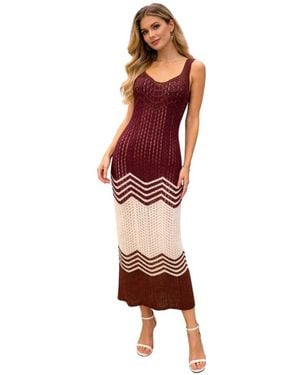 Akep Knitted Dresses - Red