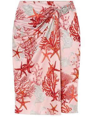 Versace Falda Barocco Sea Print Rosa, Mujer, Talla - Rojo