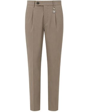 Manuel Ritz Broeken ,Bruin ,Pantalone Met Plooien Slim Fit - Grijs