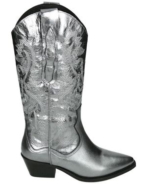 Babouche Schoenen ,Grijs ,Westers Stijl Zilveren Laars