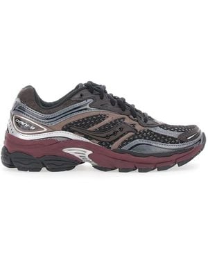 Saucony Braune Low-Top-Sneaker Mit Logo-Patch Auf Der Zunge Aus Tech-Gewebe - Grau