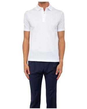 Paul & Shark Weißes Baumwollknopf Polohemd - Blau