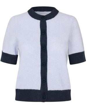 Samsøe & Samsøe Truien & Vesten ,Blauw ,Wol Sanoura Ss Cardigan 15556