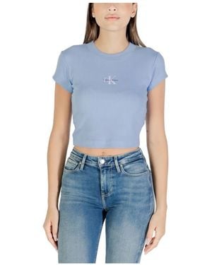 Calvin Klein Tops ,Blauw ,Katoen Monogram Baby T-Shirt
