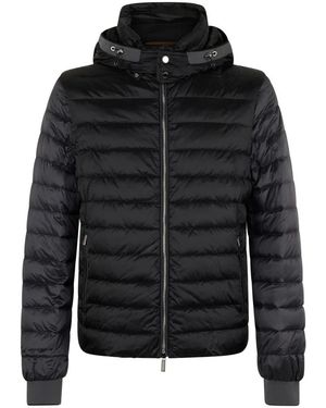 Moorer Jassen ,Zwart ,Gewatteerde Jas Met Elegante Capuchon