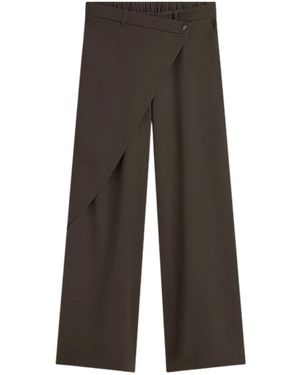 Summum Broeken ,Bruin ,Polyester Broek Wrap Fluid - Grijs