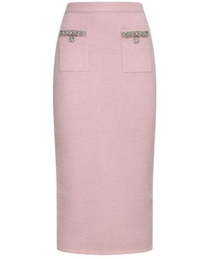 Self-Portrait Midi Skirts - Pink