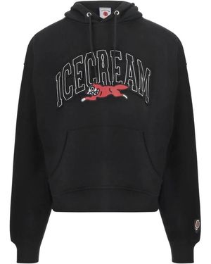 ICECREAM Katoenen Hoodie Met Ijsprint - Zwart