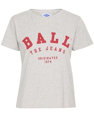 Ball Sportliches tee top medium grey melange - Weiß