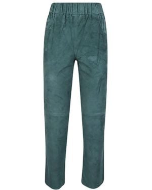 Via Masini 80 Straight Trousers - Green