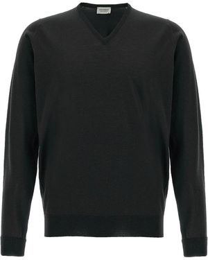 John Smedley V-Neck Knitwear - Black