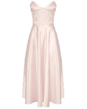 Elisabetta Franchi Kleedjes ,Roze ,Tule Jurk Van Gazar Stof