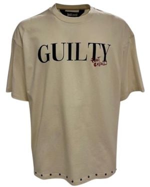 Roberto Cavalli Katoenen T-Shirt Met Logoprint - Naturel