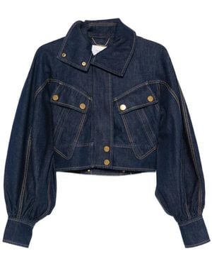 Zimmermann Jassen ,Blauw ,Denim Cropped Denim Jacket