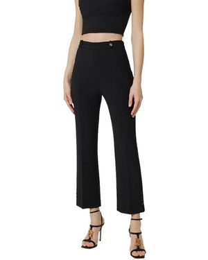 Elisabetta Franchi Wide Trousers - Black