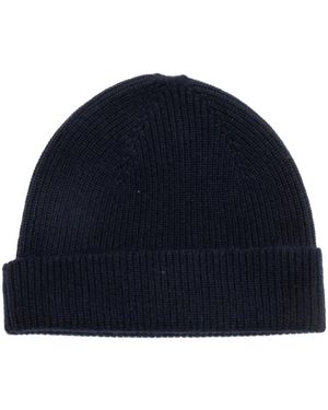 ZEGNA Accessoires ,Blauw ,Geribbelde Cashmere Muts