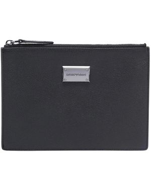 Emporio Armani Accessoires ,Zwart ,Leer Milano Wallet
