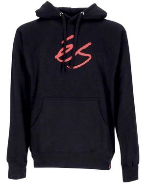 'es Hoodi & Sweatvten ,Zwart ,Katoen Script Fleece Hoodie Zwart - Blauw