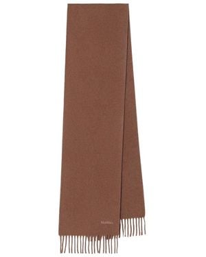 Max Mara Stola Mit Monogramm-Stickerei - Braun
