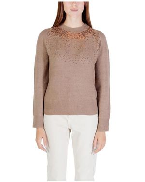 Jacqueline De Yong Glitzer Detail Strickware - Braun