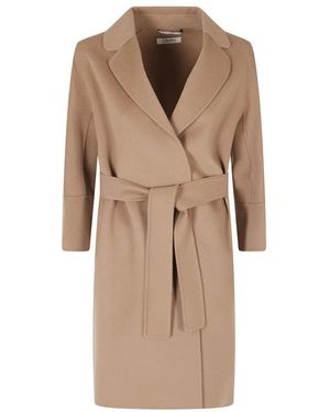 Max Mara Belted Coats - Naturel