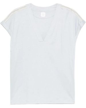 Eleventy Tops ,Blauw ,T.Shirt Polvere - Wit