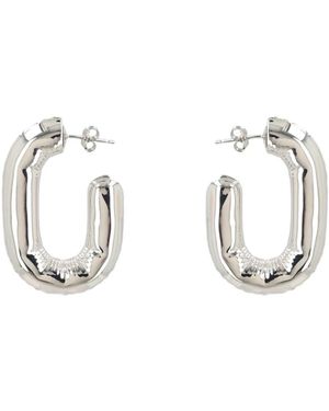 Rabanne Accessoires ,Grijs ,Xl Link Hoop Oorbellen - Metallic