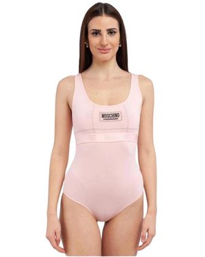 Moschino Tops ,Roze ,Katoen Katoenen Bodysuit Met Drukknoopsluiting