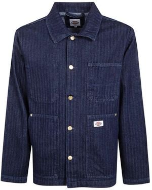 Dickies Jassen ,Blauw ,Katoen Selvedge Herringbone Barn Jacket