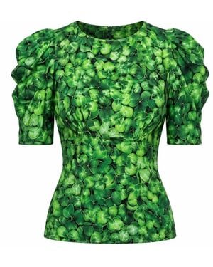 Dolce & Gabbana Bloesemprint Zijden Blouse - Groen
