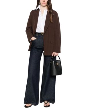 Pennyblack Jassen ,Bruin ,Leer Pbbumido Blazer - Zwart