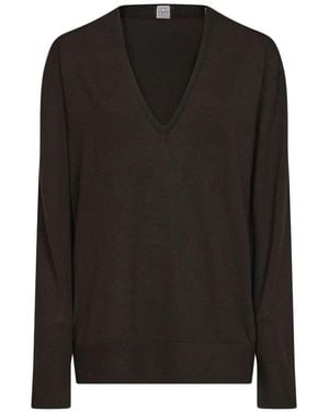 TOTEME V-Neck Knitwear - Noir