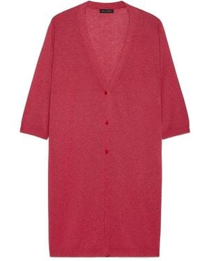 FIORELLA RUBINO Truien & Vesten ,Rood ,Nylon Lange Cardigan Van Viscosemix