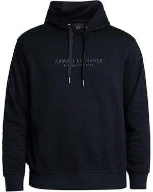 ARMANI EXCHANGE Hooded Cotton Logo Sweatshirt - Blauw