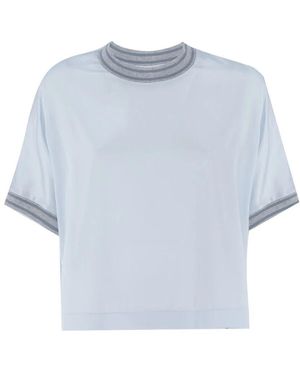 Panicale Seidener pullover mit kontrastfarbenen kanten - Blau