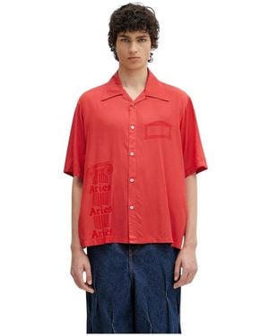 Aries Short Sleeve Shirts - Rojo