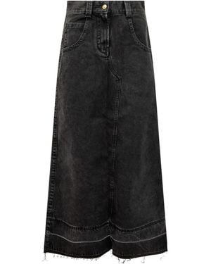 Palm Angels Denim Skirts - Black