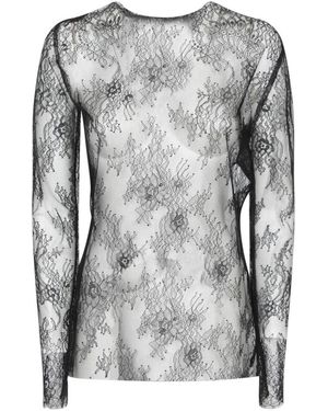 Alberta Ferretti Sheer Lace Top - Grau
