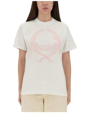 Moschino Tops ,Wit ,Katoen Couture Katoenen T-Shirt