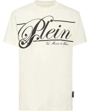 Philipp Plein Graphic Print Katoenen T-Shirt - Wit