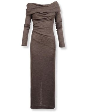 Entire studios Bound Midi Wollkleid - Braun