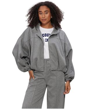 co'couture Hoodies & Sweatvesten ,Grijs ,Lancecc Balloon Hoodie