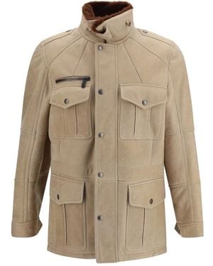 Brunello Cucinelli Gereinigde Lamsvel Safari Jas - Naturel