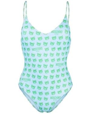 Moschino Badmode ,Veelkleurig ,Polyester Teddy Bear One-Piece - Blauw