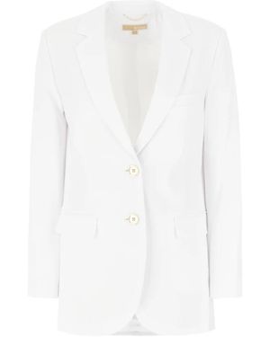 Michael Kors Single-Breasted Blazer Jacket - White