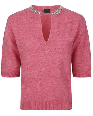 Pinko Truien & Vesten ,Roze ,Innsbruck V-Hals Trui